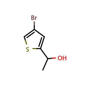 Chemical structure of 1-(4-Bromothiophen-2-yl)ethanol , CAS 34878-46-1, AChemBlock X201938