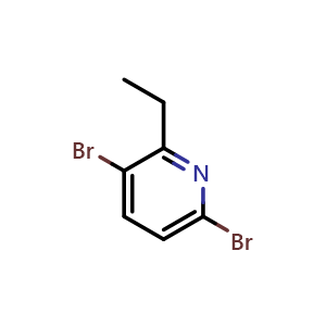 Chemical structure of 3,6-Dibromo-2-ethylpyridine , CAS 1256789-82-8, AChemBlock X201939
