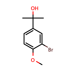 Chemical structure of 2-(3-Bromo-4-methoxyphenyl)propan-2-ol , CAS 1267535-56-7, AChemBlock X201944