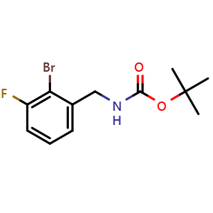 Chemical structure of tert-Butyl 2-bromo-3-fluorobenzylcarbamate , CAS 2201101-20-2, AChemBlock X201957