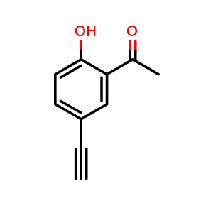 Chemical structure of 1-(5-Ethynyl-2-hydroxyphenyl)ethanone , CAS 1350803-03-0, AChemBlock X201978