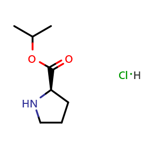 Chemical structure of (R)-Isopropyl pyrrolidine-2-carboxylate hydrochloride , CAS 343962-74-3, AChemBlock X201990