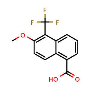 Chemical structure of 6-Methoxy-5-(trifluoromethyl)-1-naphthoic acid , CAS 84532-72-9, AChemBlock X201992