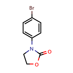 Chemical structure of 3-(4-Bromophenyl)oxazolidin-2-one , CAS 223555-95-1, AChemBlock X201997