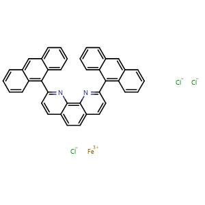 Chemical structure of (2,9-DI(anthracen-9-yl)-1,10-phenanthroline)iron chloride , CAS 2795304-85-5, AChemBlock X201999