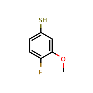 Chemical structure of 4-Fluoro-3-methoxybenzenethiol , CAS 1822665-11-1, AChemBlock X202001