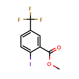 Chemical structure of Methyl 2-iodo-5-(trifluoromethyl)benzoate , CAS 1261678-48-1, AChemBlock X202004