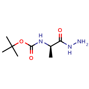 Chemical structure of (R)-tert-Butyl (1-hydrazinyl-1-oxopropan-2-yl)carbamate , CAS 716329-42-9, AChemBlock X202005
