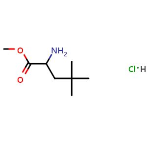 Chemical structure of Methyl 2-amino-4,4-dimethylpentanoate hydrochloride , CAS 1021392-21-1, AChemBlock X202006