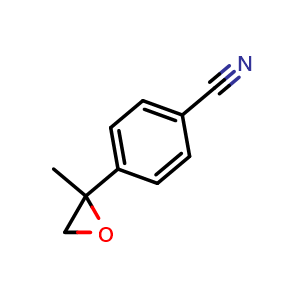 Chemical structure of 4-(2-Methyloxiran-2-yl)benzonitrile , CAS 104953-00-6, AChemBlock X202013