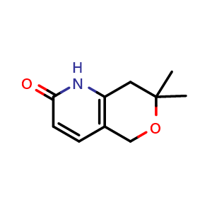 Chemical structure of 7,7-Dimethyl-7,8-dihydro-1H-pyrano[4,3-b]pyridin-2(5H)-one , CAS 2673368-99-3, AChemBlock X202020