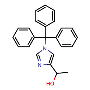 Chemical structure of 1-(1-Trityl-1H-imidazol-4-yl)ethan-1-ol , CAS 62256-50-2, AChemBlock X202035