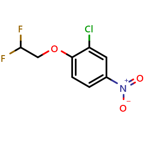 Chemical structure of 2-Chloro-1-(2,2-difluoroethoxy)-4-nitrobenzene , CAS 937602-89-6, AChemBlock X202048