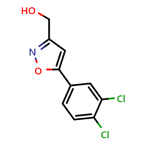 Chemical structure of (5-(3,4-Dichlorophenyl)isoxazol-3-yl)methanol , CAS 338776-95-7, AChemBlock X202051
