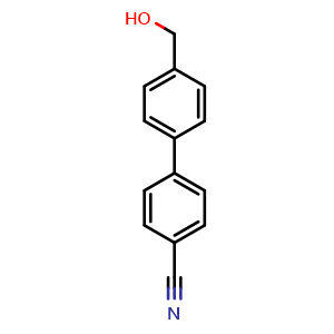 Chemical structure of 4'-(Hydroxymethyl)-[1,1'-biphenyl]-4-carbonitrile , CAS 154493-59-1, AChemBlock X202052