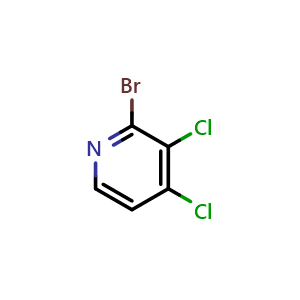 Chemical structure of 2-Bromo-3,4-dichloropyridine , CAS 1807009-26-2, AChemBlock X202062