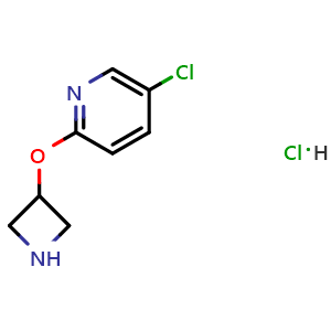 Chemical structure of 2-(Azetidin-3-yloxy)-5-chloropyridine hydrochloride , CAS 2098053-09-7, AChemBlock X202067