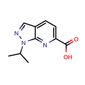 Chemical structure of 1-Isopropyl-1H-pyrazolo[3,4-b]pyridine-6-carboxylic acid , CAS 1344334-48-0, AChemBlock X202076