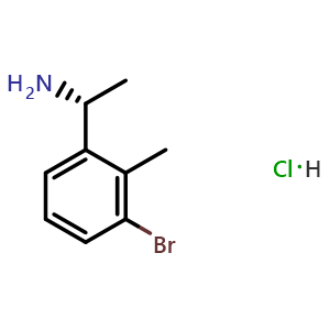 Chemical structure of (R)-1-(3-Bromo-2-methylphenyl)ethanamine hydrochloride , CAS 2654745-81-8, AChemBlock X202084