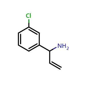Chemical structure of 1-(3-Chlorophenyl)prop-2-en-1-amine , CAS 1260831-38-6, AChemBlock X202086