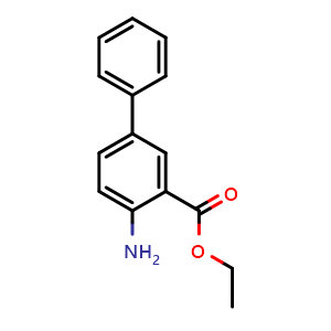 Chemical structure of Ethyl 4-amino-[1,1'-biphenyl]-3-carboxylate , CAS 889673-49-8, AChemBlock X202091