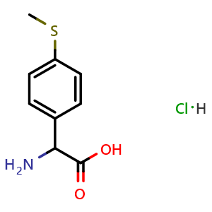 Chemical structure of 2-Amino-2-(4-(methylthio)phenyl)acetic acid hydrochloride , CAS 2757729-92-1, AChemBlock X202097