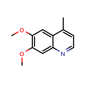 Chemical structure of 6,7-Dimethoxy-4-methylquinoline , CAS 105908-35-8, AChemBlock X202104