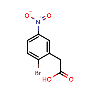 Chemical structure of 2-(2-Bromo-5-nitrophenyl)acetic acid , CAS 52427-03-9, AChemBlock X202122