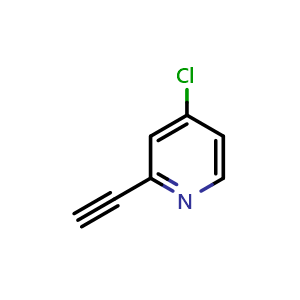 Chemical structure of 4-Chloro-2-ethynylpyridine , CAS 1010115-57-7, AChemBlock X202131