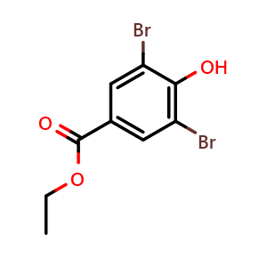 Chemical structure of Ethyl 3,5-dibromo-4-hydroxybenzoate , CAS 55771-81-8, AChemBlock X202150