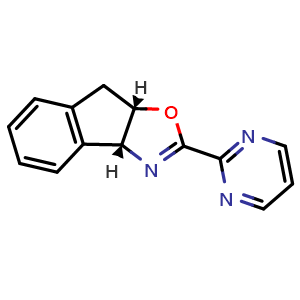 Chemical structure of (3aR,8aS)-2-(Pyrimidin-2-yl)-8,8a-dihydro-3aH-indeno[1,2-d]oxazole , CAS 1108603-37-7, AChemBlock X202164