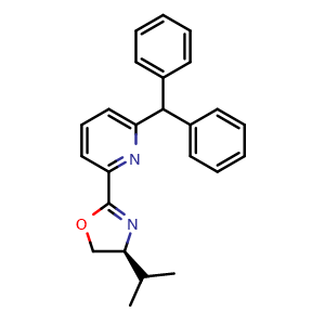 Chemical structure of (S)-2-(6-Benzhydrylpyridin-2-yl)-4-isopropyl-4,5-dihydrooxazole , CAS 2417528-13-1, AChemBlock X202179