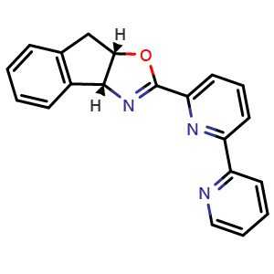 Chemical structure of (3aR,8aS)-2-([2,2'-Bipyridin]-6-yl)-8,8a-dihydro-3aH-indeno[1,2-d]oxazole , CAS 2757082-63-4, AChemBlock X202191