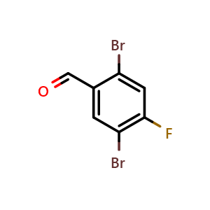 Chemical structure of 2,5-Dibromo-4-fluorobenzaldehyde , CAS 1379332-00-9, AChemBlock X202215
