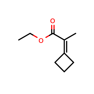 Chemical structure of Ethyl 2-cyclobutylidenepropanoate , CAS 1246633-09-9, AChemBlock X202216