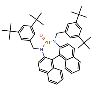 Chemical structure of (11bS)-3,5-Bis(3,5-di-tert-butylbenzyl)-4,5-dihydro-3H-dinaphtho[2,1-d:1',2'-f][1,3,2]diazaphosphepine 4-oxide , AChemBlock X202229