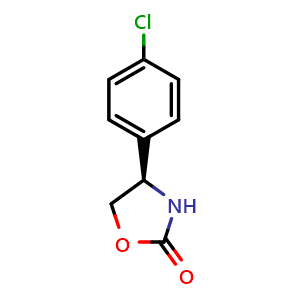 Chemical structure of (R)-4-(4-Chlorophenyl)oxazolidin-2-one , CAS 1147391-02-3, AChemBlock X202236
