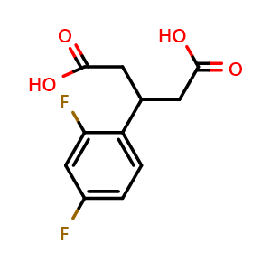 Chemical structure of 3-(2,4-Difluorophenyl)pentanedioic acid , CAS 959246-68-5, AChemBlock X202242