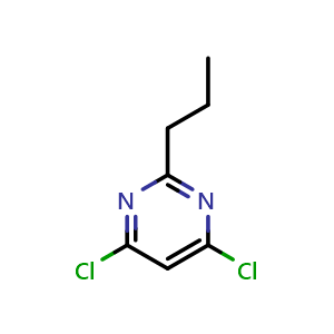 Chemical structure of 4,6-Dichloro-2-propylpyrimidine , CAS 1197-28-0, AChemBlock X202246