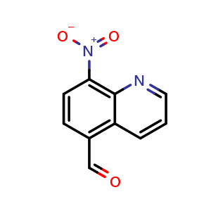 Chemical structure of 8-Nitroquinoline-5-carbaldehyde , CAS 1312139-17-5, AChemBlock X202257