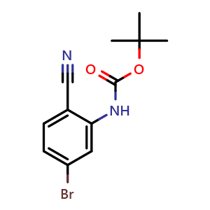 Chemical structure of tert-Butyl (5-bromo-2-cyanophenyl)carbamate , CAS 1260783-74-1, AChemBlock X202268