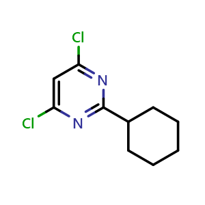 Chemical structure of 4,6-Dichloro-2-cyclohexylpyrimidine , CAS 94052-11-6, AChemBlock X202294