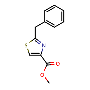 Chemical structure of Methyl 2-benzylthiazole-4-carboxylate , CAS 36916-45-7, AChemBlock X202312