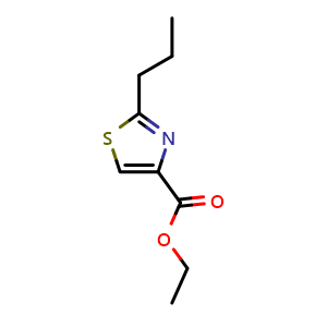 Chemical structure of Ethyl 2-propylthiazole-4-carboxylate , CAS 14819-39-7, AChemBlock X202313