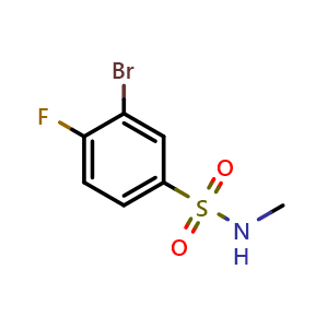 Chemical structure of 3-Bromo-4-fluoro-N-methylbenzenesulfonamide , CAS 1864395-88-9, AChemBlock X202344