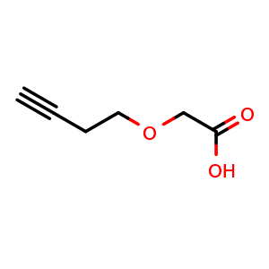 Chemical structure of 2-(3-Butyn-1-yloxy)acetic acid , CAS 121318-21-6, AChemBlock X202348