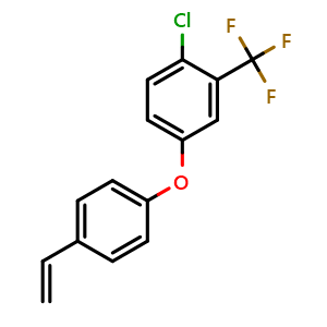 Chemical structure of 1-Chloro-2-(trifluoromethyl)-4-(4-vinylphenoxy)benzene , CAS 1369254-73-8, AChemBlock X202362