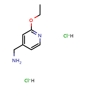 Chemical structure of (2-Ethoxypyridin-4-yl)methanamine dihydrochloride , CAS 2411285-66-8, AChemBlock X202395