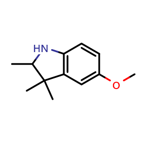 Chemical structure of 5-Methoxy-2,3,3-trimethylindoline , CAS 41382-23-4, AChemBlock X202403
