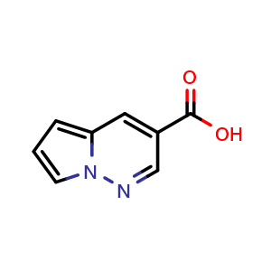Chemical structure of Pyrrolo[1,2-b]pyridazine-3-carboxylic acid , CAS 2763751-07-9, AChemBlock X202414